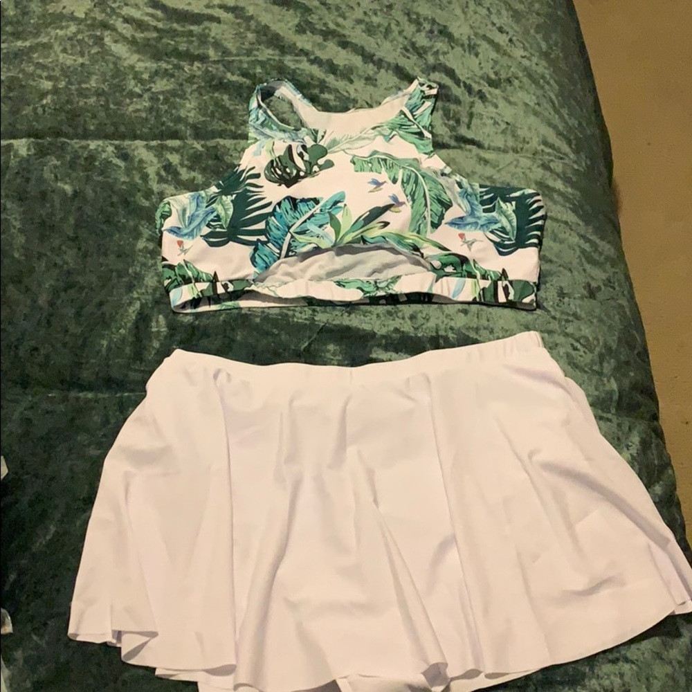 NWT Shein Tropical skirt bikini